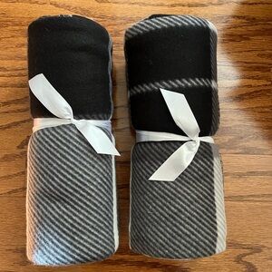 Black and Gray Striped Blankets